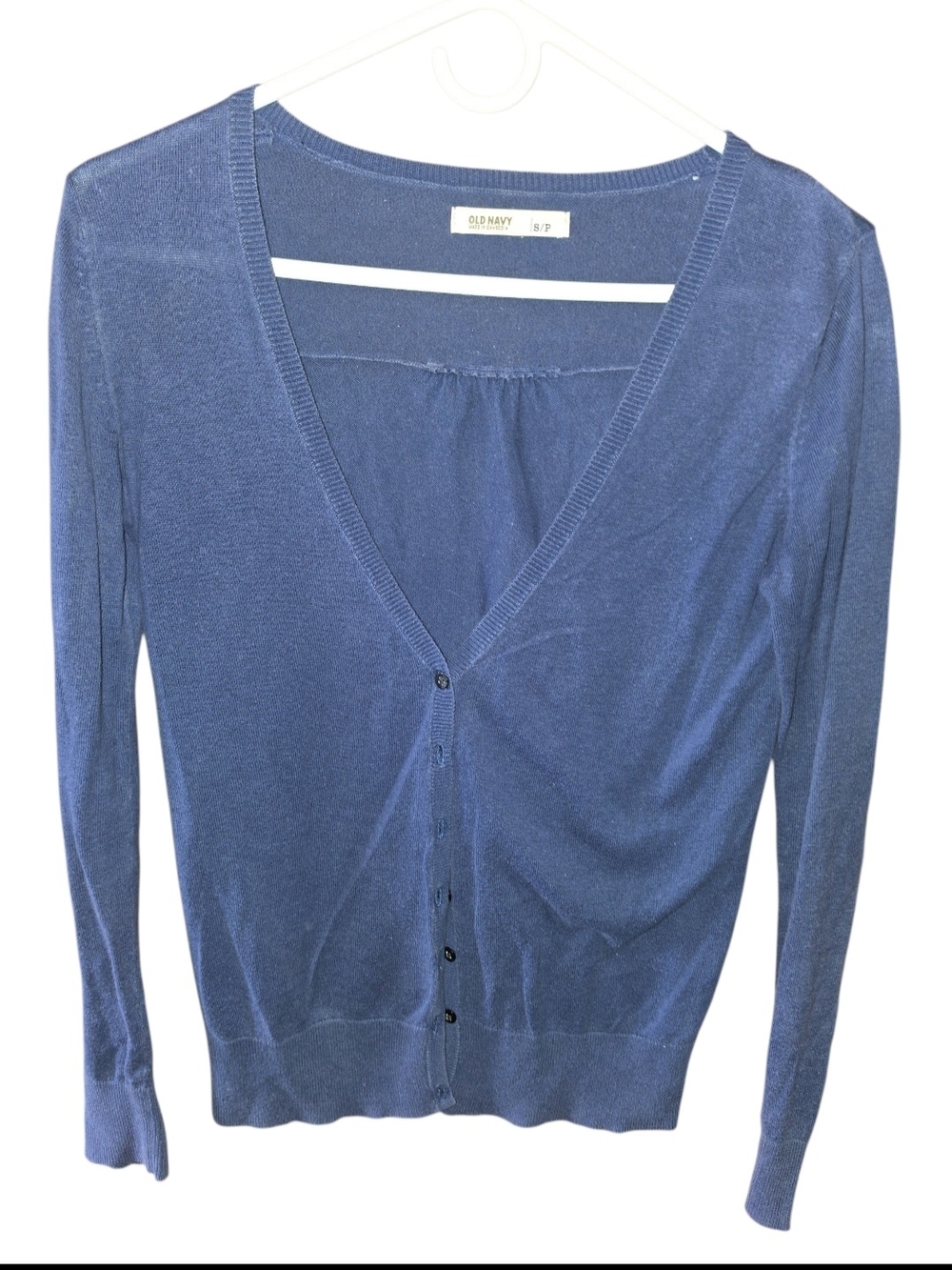 4/8/124. Old Navy Women's Navy Lightweight V-Neck Button-Up Cardigan